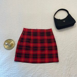 Zara Red Tartan Plaid Mini Skirt. Size Small. Perfect condition.